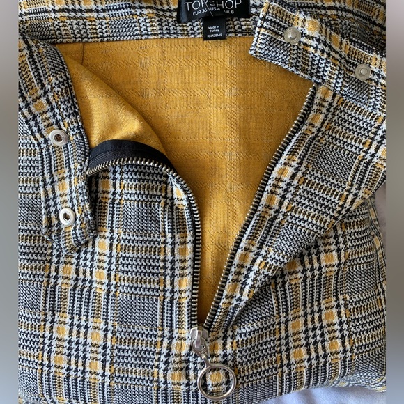 Topshop yellow/black plaid zip miniskirt - Picture 4 of 5